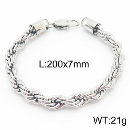 Simple Style Twist Stainless Steel Plating Bracelets