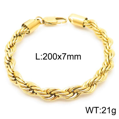 Simple Style Twist Stainless Steel Plating Bracelets