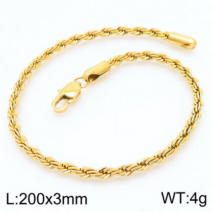 Simple Style Twist Stainless Steel Plating Bracelets