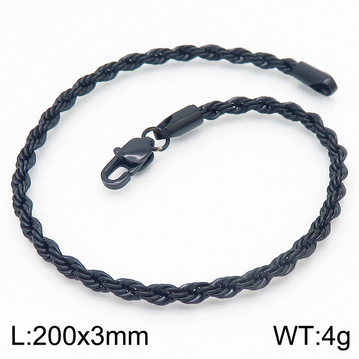 Simple Style Twist Stainless Steel Plating Bracelets