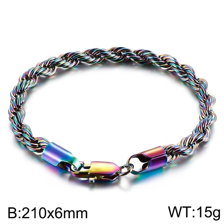 Simple Style Twist Stainless Steel Plating Bracelets