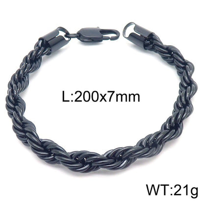 Simple Style Twist Stainless Steel Plating Bracelets