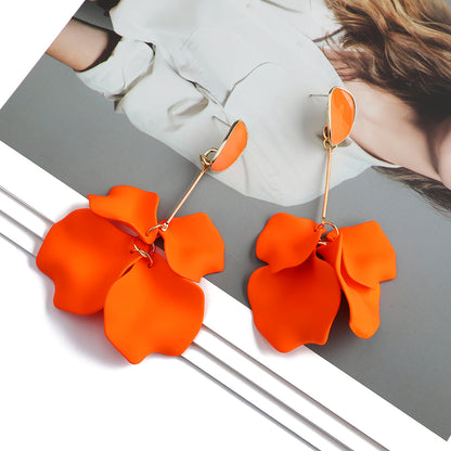 1 Pair Fashion Flower Plating Arylic Drop Earrings