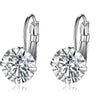 1 Pair Elegant Round Plating Inlay Copper Zircon Silver Plated Earrings