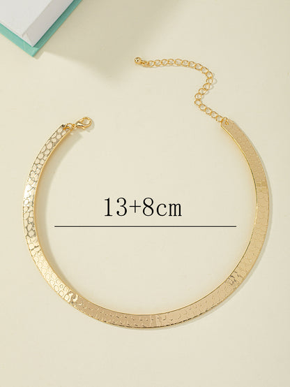 Casual Vintage Style Simple Style Solid Color Alloy Gold Plated Women's Choker