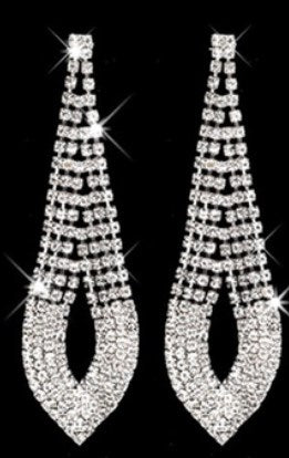 1 Pair Elegant Lady Geometric Heart Shape Tassel Plating Inlay Alloy Artificial Rhinestones Drop Earrings