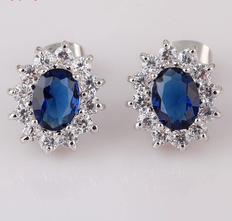 1 Pair Vintage Style Shiny Oval Plating Inlay Copper Zircon Ear Clips Ear Studs