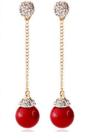 1 Pair Elegant Lady Geometric Heart Shape Tassel Plating Inlay Alloy Artificial Rhinestones Drop Earrings