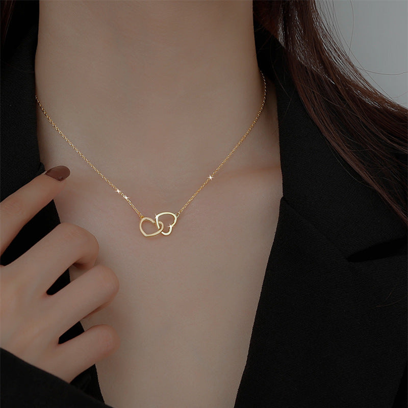 Elegant Sweet Classic Style Heart Shape Stainless Steel Plating Gold Plated Necklace