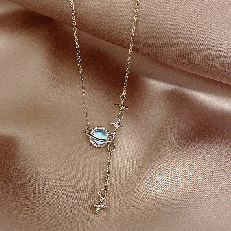 Simple Style Geometric Titanium Steel Irregular Plating Inlay Zircon Silver Plated Necklace