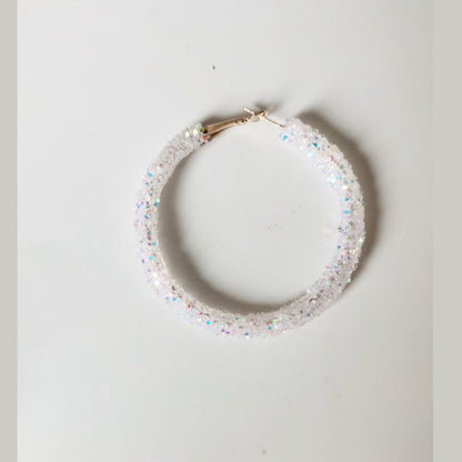 1 Pair Streetwear Sequins Plating Metal Hoop Earrings