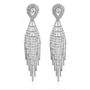 1 Pair Sweet Geometric Tassel Inlay Copper Zircon Drop Earrings