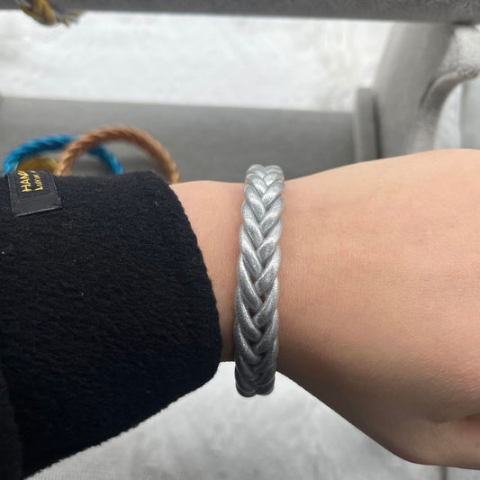 Simple Style Solid Color Silica Gel Braid Unisex Wristband