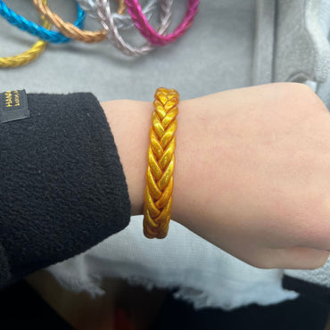 Simple Style Solid Color Silica Gel Braid Unisex Wristband