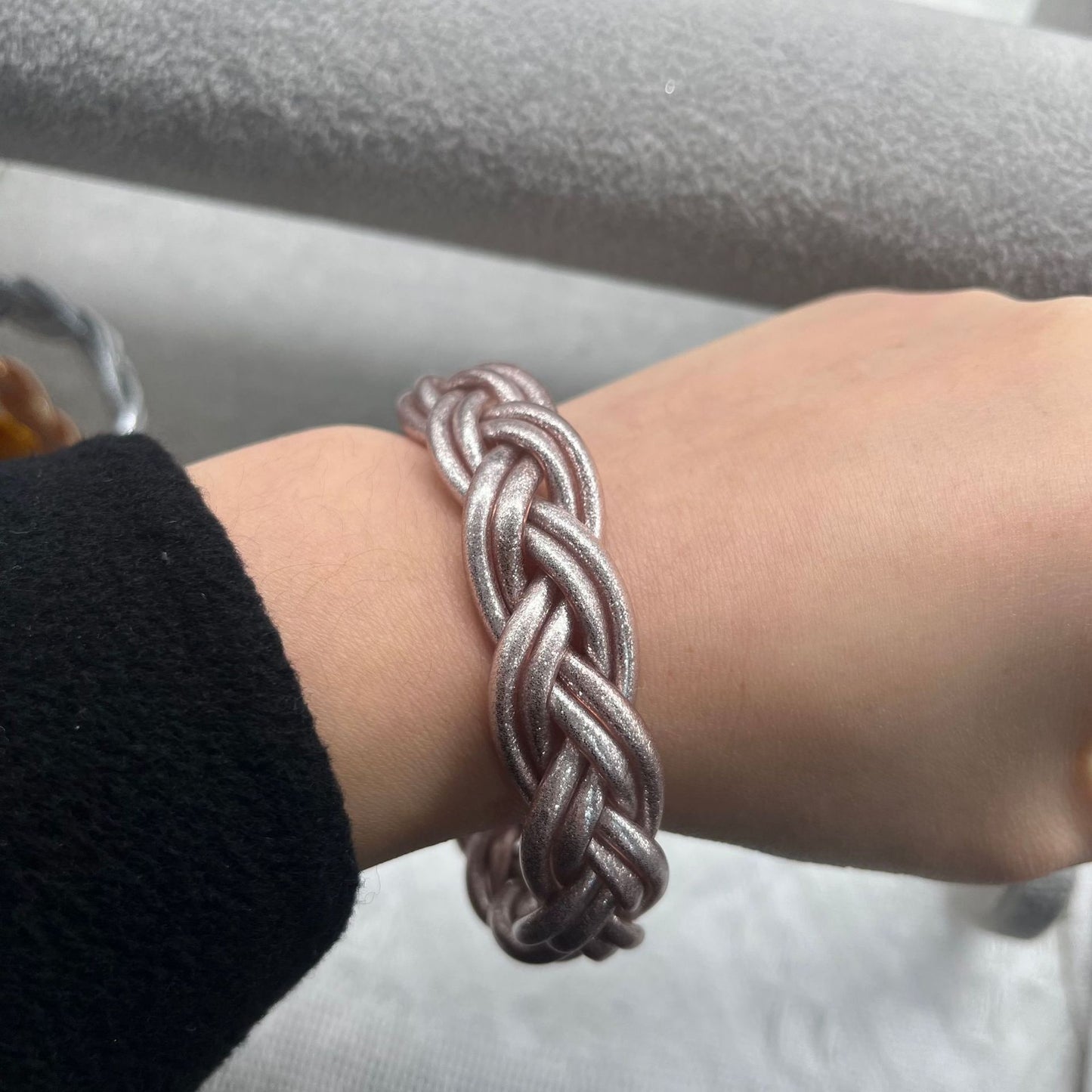 Simple Style Solid Color Silica Gel Braid Unisex Wristband