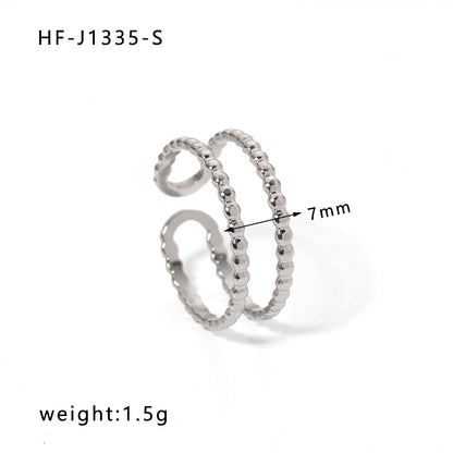 Ig Style Simple Style Heart Shape Solid Color Snake Stainless Steel Plating Hollow Out Open Ring