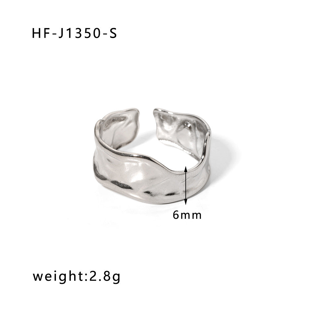 Ig Style Simple Style Heart Shape Solid Color Snake Stainless Steel Plating Hollow Out Open Ring