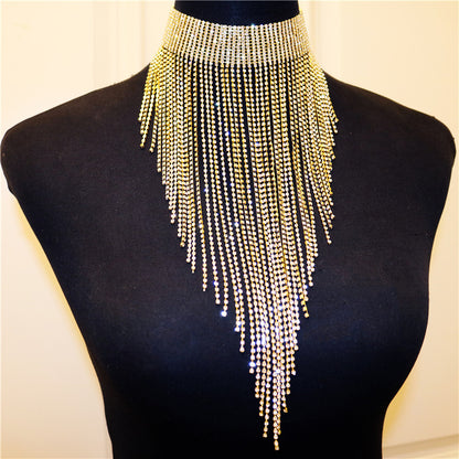 Sexy Shiny Tassel Rhinestone Women'S Necklace