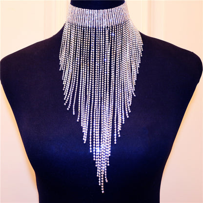 Sexy Shiny Tassel Rhinestone Women'S Necklace