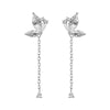 1 Pair Ig Style Sweet Water Droplets Butterfly Plating Chain Inlay Copper Zircon Drop Earrings