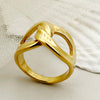 Classical Solid Color Stainless Steel Gold Plated Rings In Bulk