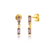 1 Pair Simple Style Rectangle Plating Inlay Copper Zircon Drop Earrings