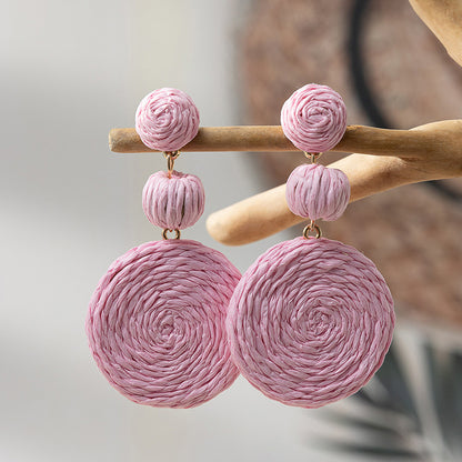 Retro Solid Color Wax Line Drop Earrings