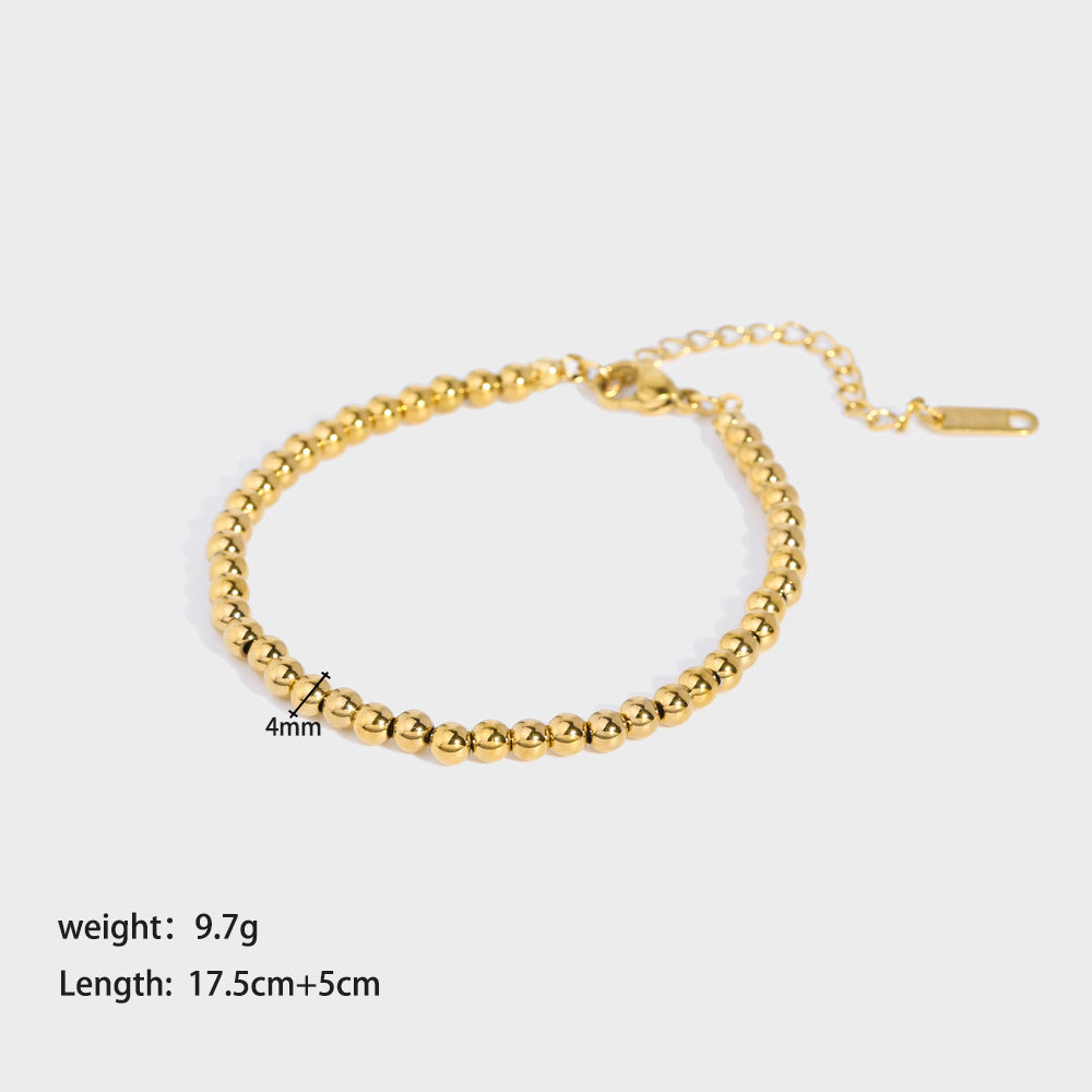 Classic Style Round Stainless Steel Plating Gold Plated Bracelets