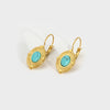 1 Pair Retro Round Square Plating Inlay Stainless Steel Turquoise Gold Plated Earrings