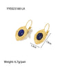 1 Pair Lady Geometric Devil'S Eye Plating Inlay 201 Stainless Steel Lapis Lazuli 18K Gold Plated Earrings