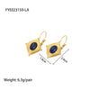 1 Pair Lady Geometric Devil'S Eye Plating Inlay 201 Stainless Steel Lapis Lazuli 18K Gold Plated Earrings