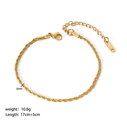 304 Stainless Steel 18K Gold Plated Modern Style Geometric Plating Bracelets