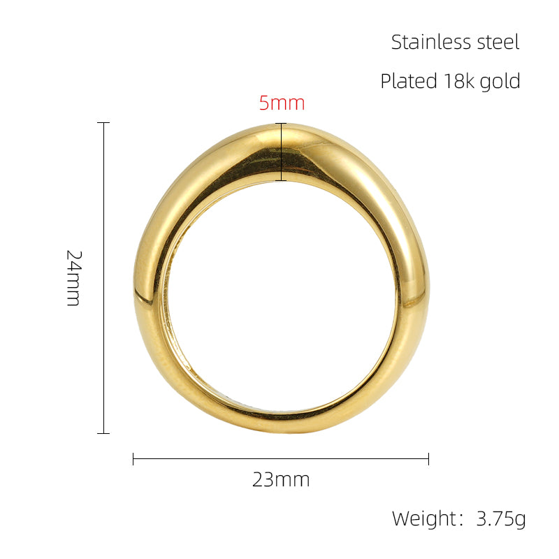 Ig Style Geometric Stainless Steel Plating 18k Gold Plated Open Ring