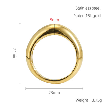 Ig Style Geometric Stainless Steel Plating 18k Gold Plated Open Ring