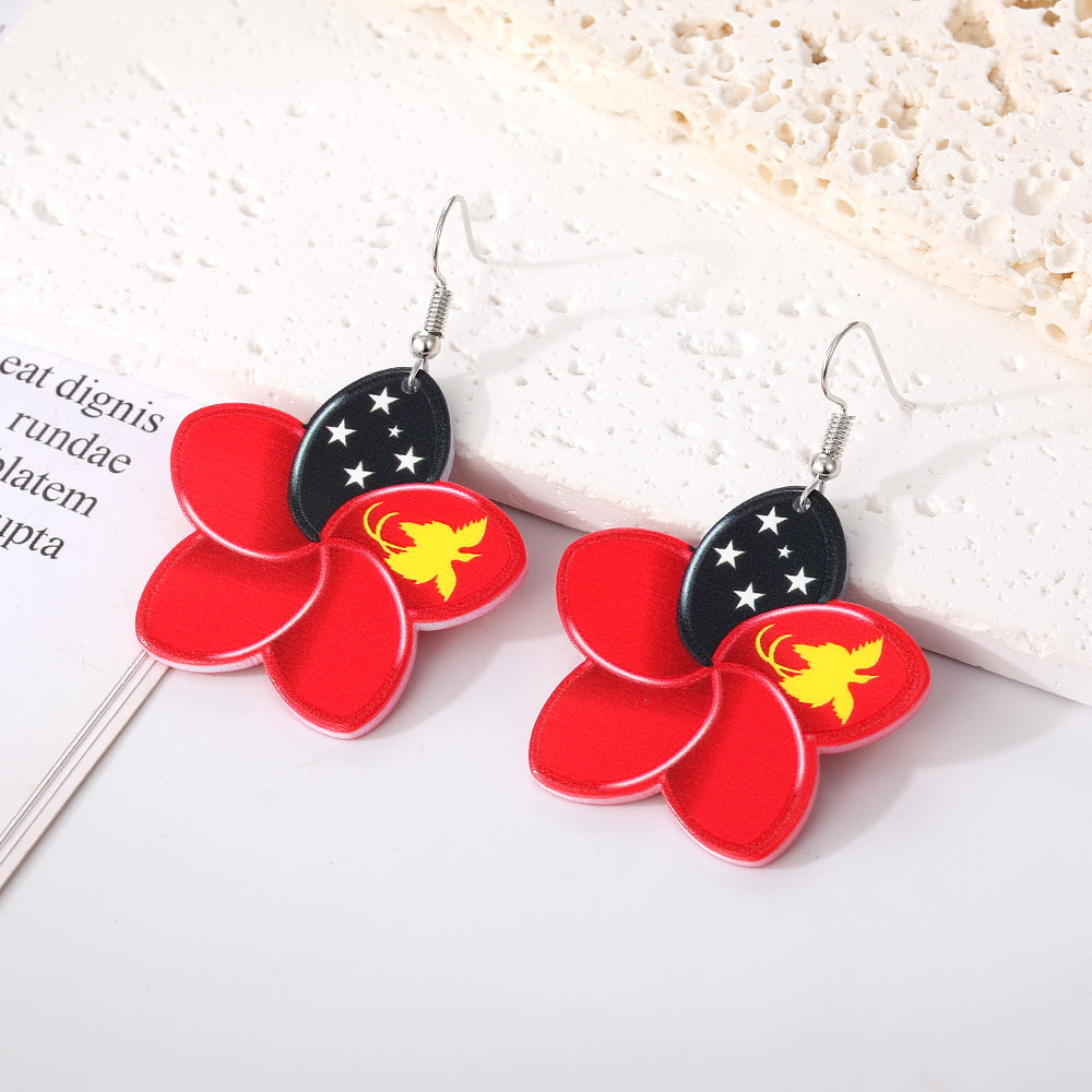 1 Pair Vintage Style Simple Style National Flag Arylic Ear Hook