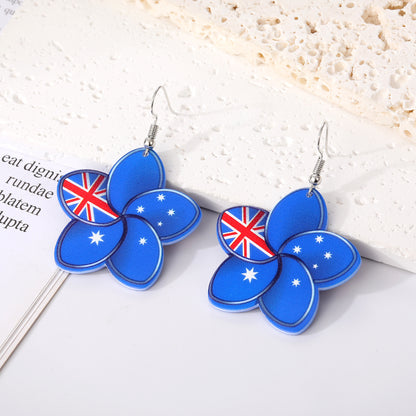 1 Pair Vintage Style Simple Style National Flag Arylic Ear Hook