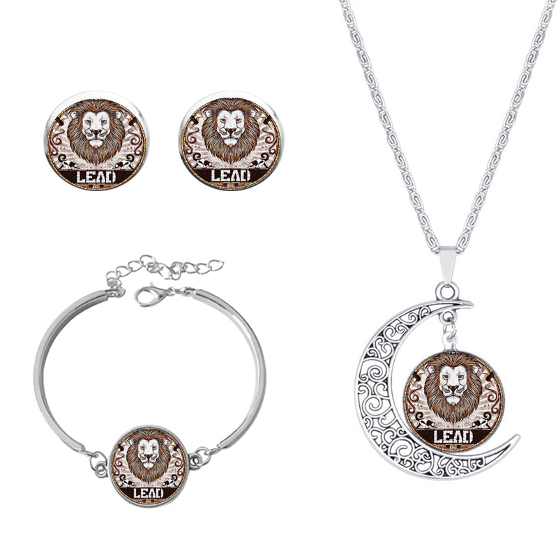 Roman Style African Style Animal Alloy Plating Inlay Glass Silver Plated Women's Jewelry Set