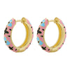 1 Pair Ig Style Elegant Sweet Flower Enamel Plating Copper 18k Gold Plated Hoop Earrings