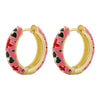 1 Pair Ig Style Elegant Sweet Flower Enamel Plating Copper 18k Gold Plated Hoop Earrings