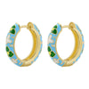 1 Pair Ig Style Elegant Sweet Flower Enamel Plating Copper 18k Gold Plated Hoop Earrings