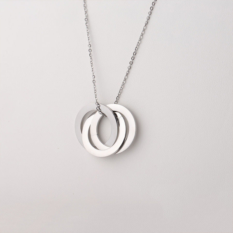 Casual Simple Style Circle Stainless Steel Plating Necklace