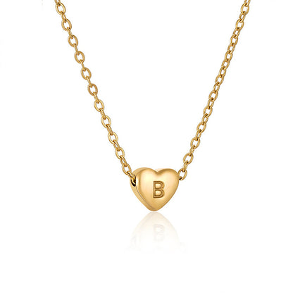 Casual Elegant Letter Heart Shape Stainless Steel Copper Plating 14k Gold Plated Pendant Necklace