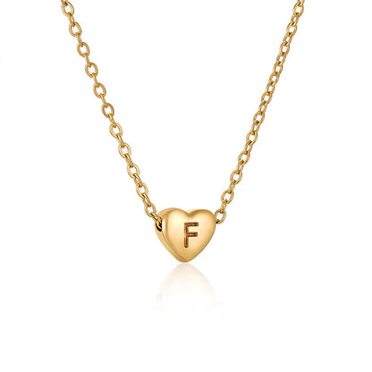 Casual Elegant Letter Heart Shape Stainless Steel Copper Plating 14k Gold Plated Pendant Necklace