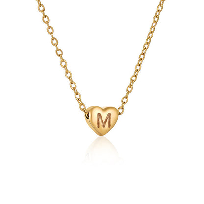 Casual Elegant Letter Heart Shape Stainless Steel Copper Plating 14k Gold Plated Pendant Necklace