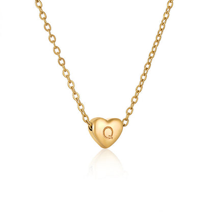 Casual Elegant Letter Heart Shape Stainless Steel Copper Plating 14k Gold Plated Pendant Necklace