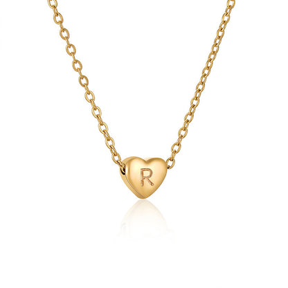 Casual Elegant Letter Heart Shape Stainless Steel Copper Plating 14k Gold Plated Pendant Necklace