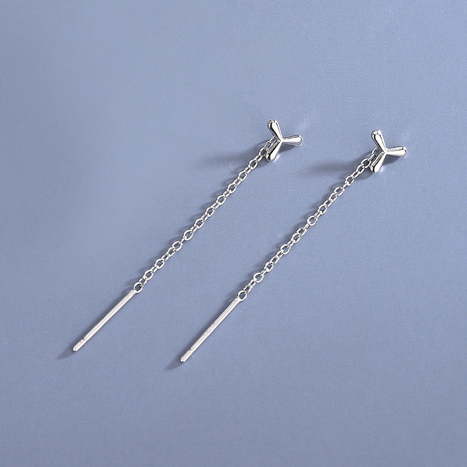 1 Pair Simple Style Star Moon Sterling Silver Ear Studs