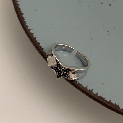 Retro Star Copper Plating Open Ring