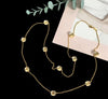 Modern Style Geometric Artificial Crystal Copper Plating Long Necklace