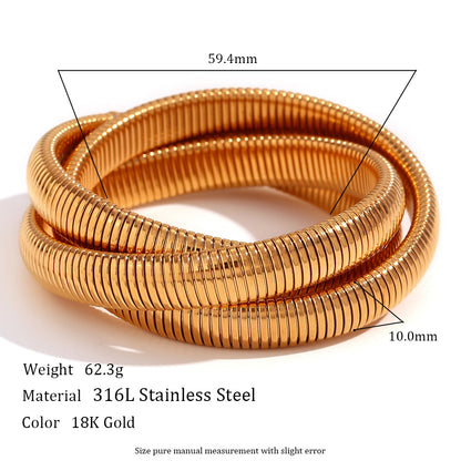 Basic Simple Style Classic Style Solid Color Stainless Steel Plating Bangle